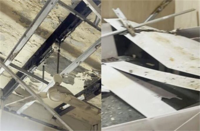 हांसी नगर परिषद में बड़ा हादसा टला, वेटिंग रूम की गिरी फॉल सीलिंग, दो पार्षद बाल-बाल बचे