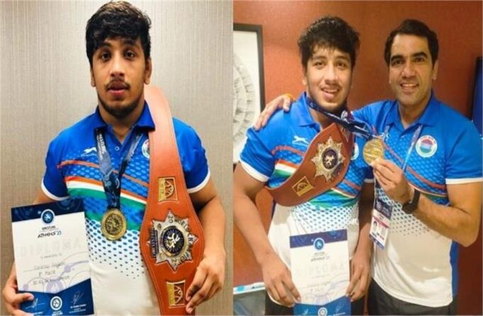 वर्ल्ड कुश्ती चैंपियनशिप में हरियाणा के छोरे का कमाल, बहादुरगढ़ के पहलवान हरदीप ने जीता स्वर्ण पदक