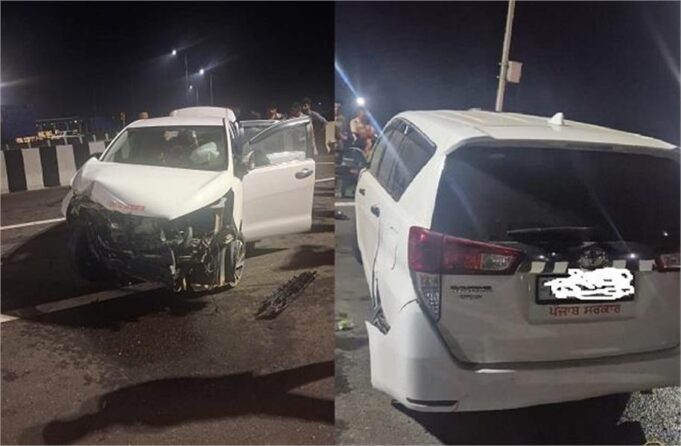 हाईवे पर डिवाइडर से टकराई पंजाब से AAP पार्टी की MLA की गाड़ी, बाल-बाल बचे कार सवार