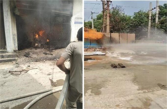 गुड़गांव में आग का तांडव, पेंट गोदाम सहित CNG लाइन में लगी आग