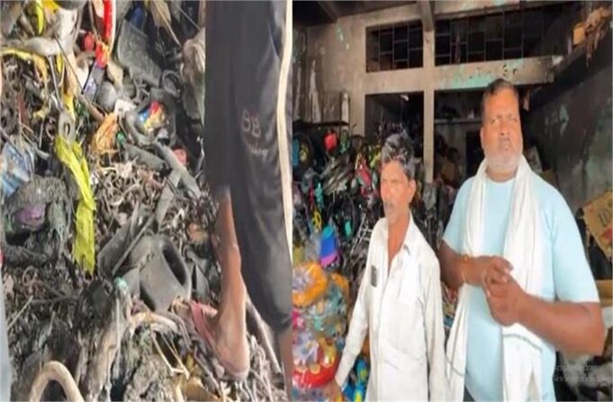 पलवल में साइकिल के शोरुम में आग का तांडव, लाखों का सामान जलकर खाक