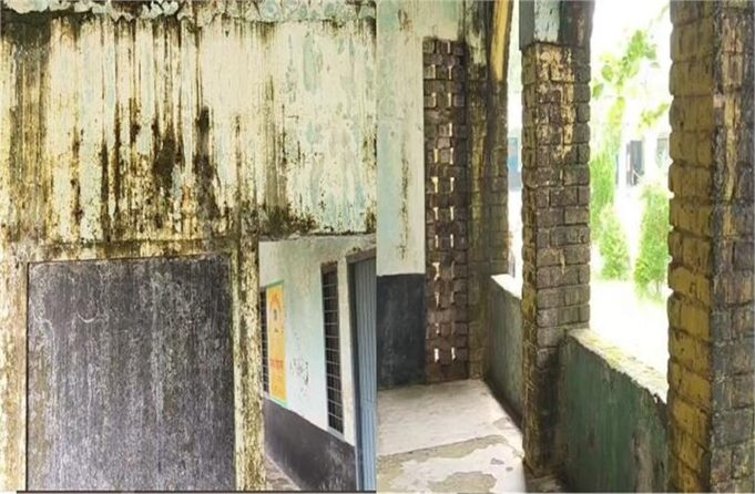 छतों से टपकता है पानी…स्कूल में जान जोखिम में डाल पढ़ने को मजबूर बच्चे