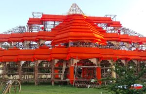 फरीदाबाद: राम मंदिर थीम पर दुर्गा पूजा पंडाल, 75 फीट ऊंचा और 20 लाख की लागत, जानें खासियत