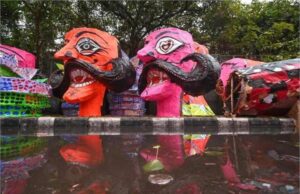 दशहरे पर बारिश का कहर, रावण, कुंभकर्ण और मेघनाद के पुतले गीले, दहन में बाधा