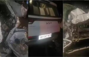 केएमपी एक्सप्रेसवे पर दर्दनाक हादसा, रोड रोलर से टकराई कार; कांग्रेस नेता के बेटे समेत 4 की मौत