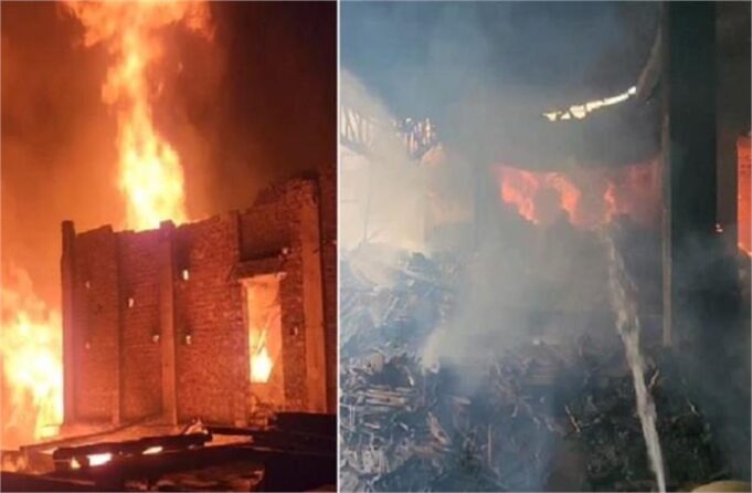 यमुनानगर की जेपीबी टिंबर फैक्ट्री में भीषण आग, दमकल की कई गाड़ियां मौके पर जुटीं