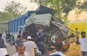 यमुनानगर में दो ट्रकों की भिड़ंत, एक चालक की मौत और दूसरा गंभीर रूप से घायल