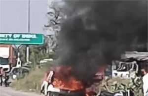 हरियाणा में चलती कार में लगी आग, ड्राइवर की समझदारी से टला बड़ा हादसा