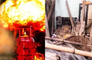 पानीपत में गैस सिलेंडर फटने से हादसा, पिता समेत तीन बच्चे झुलसे, मकान की छत गिरी