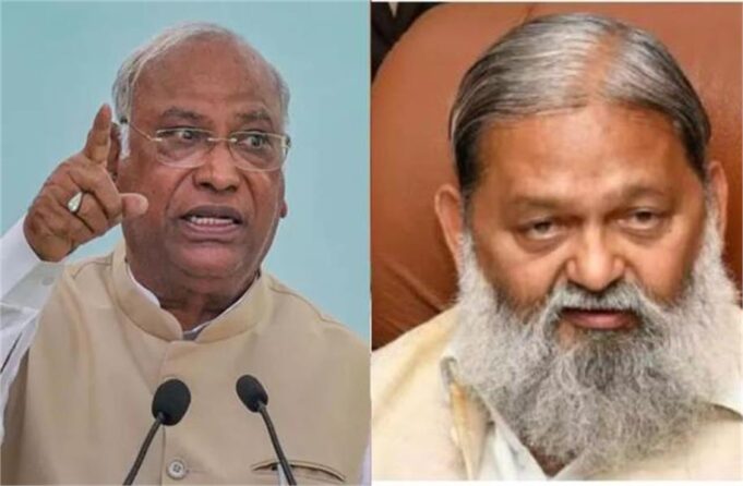 खड़गे के बयान पर विज का पलटवार, बोले – जैसे उल्लू को रोशनी से डर लगता है, वैसे ही कांग्रेस को RSS से