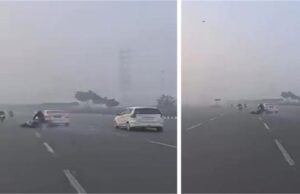 भयंकर हादसा: कैब से टकराई बाइक, 100 मीटर तक घिसटती चली गई