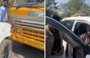 चंडीगढ़ में नशे में एएसआई ने 10 गाड़ियों को टक्कर मारी, स्कूल बस से भी हुई भिड़ंत; लोगों ने रोककर की पूछताछ