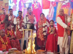 विधानसभा स्पीकर ने भद्रकाली मंदिर में हवन कर प्रदेश की उन्नति की प्रार्थना की